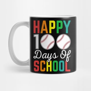 Happy 100th Day Of School Baseball Sport Gift Mug